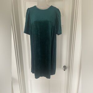 JJill Jewel Green Brushed Velvet Dress New + Tags